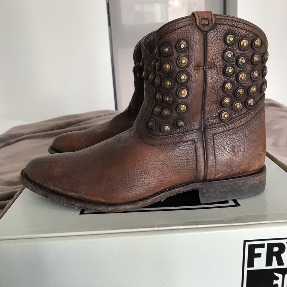 Frye Wyatt Disc Short Boot Cognac Women’s Size 11 - Picture 4 of 8